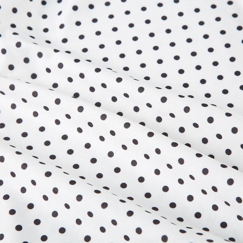 Sleeveless Short Dot Print Women Dresses Slim Fit Elegant Simple Office Lady Trendy Clothes