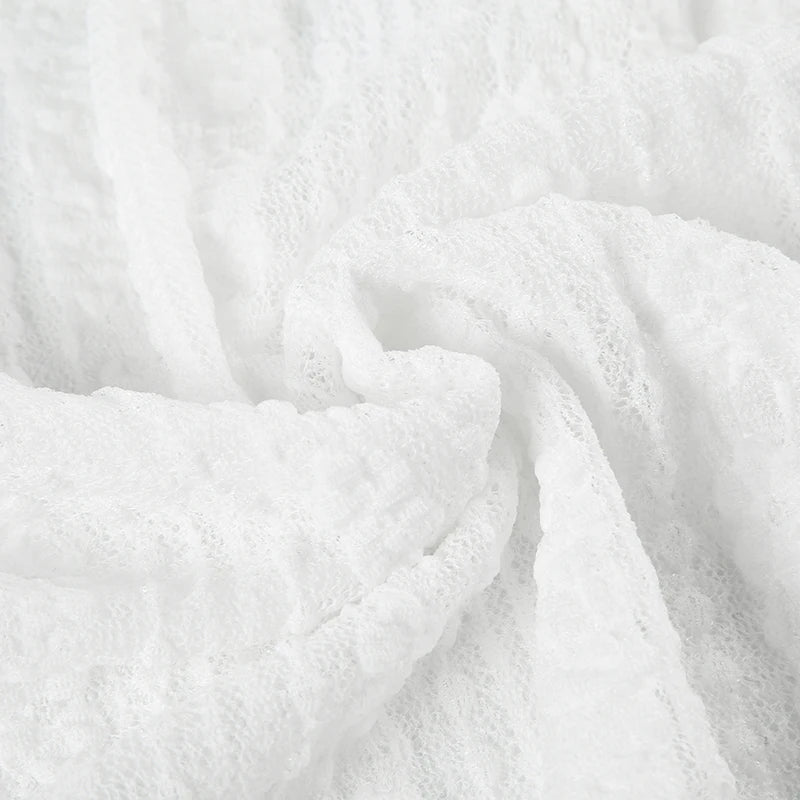 Solid Simple Lace Sheer Chic Women Long Skirts Fashion Summer Causal All-Match Women Dresses