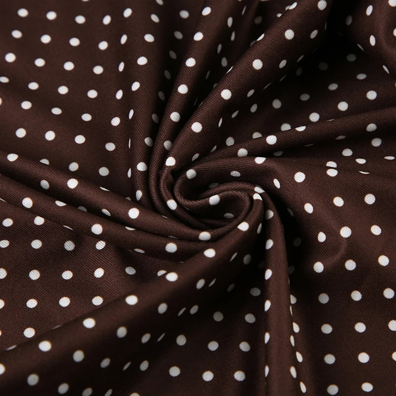 Sleeveless Short Dot Print Women Dresses Slim Fit Elegant Simple Office Lady Trendy Clothes