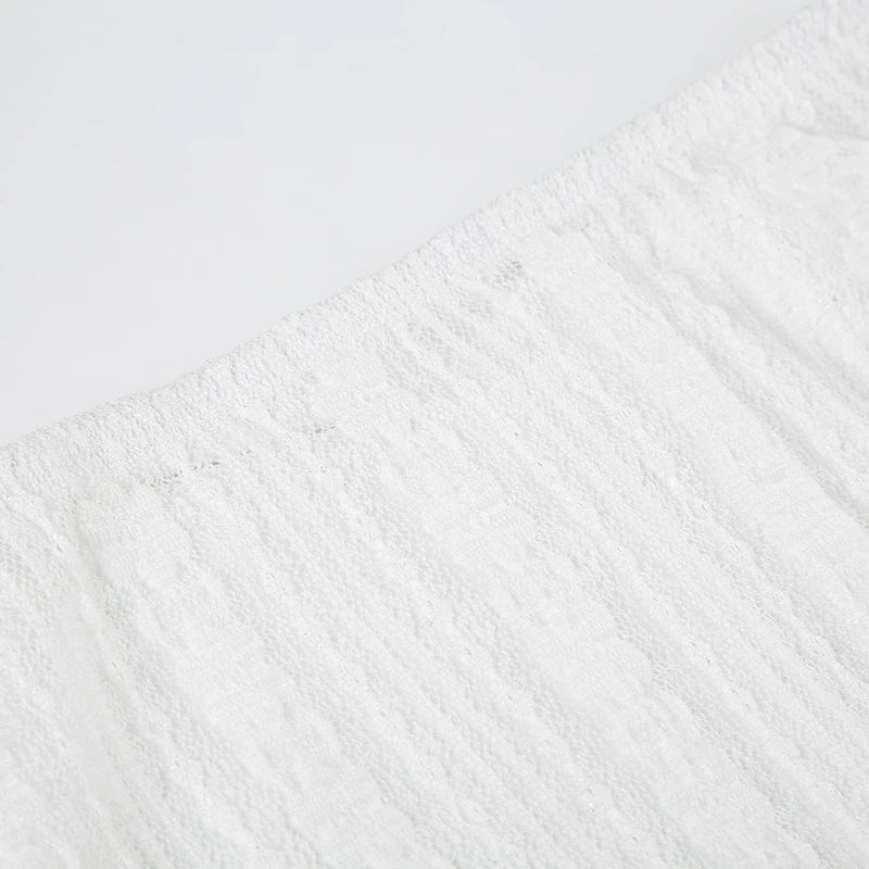 Solid Simple Lace Sheer Chic Women Long Skirts Fashion Summer Causal All-Match Women Dresses