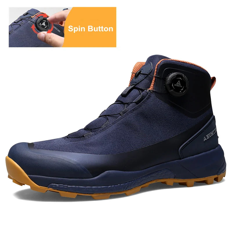 HUMTTO Waterproof Hiking Shoes Mountain Trekking Boots Black Camping Sneakers for Men Safety Climbing Sport Tactical Mens Shoes