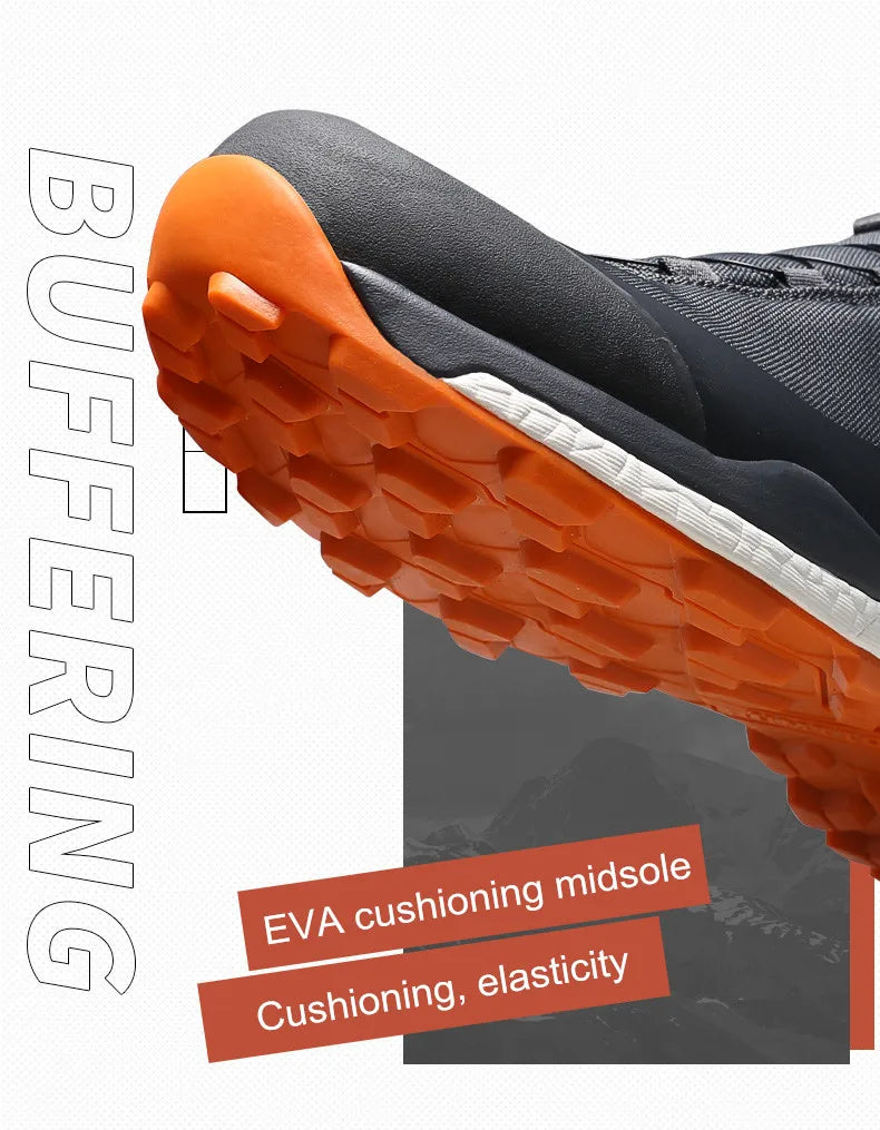 HUMTTO Waterproof Hiking Shoes Mountain Trekking Boots Black Camping Sneakers for Men Safety Climbing Sport Tactical Mens Shoes