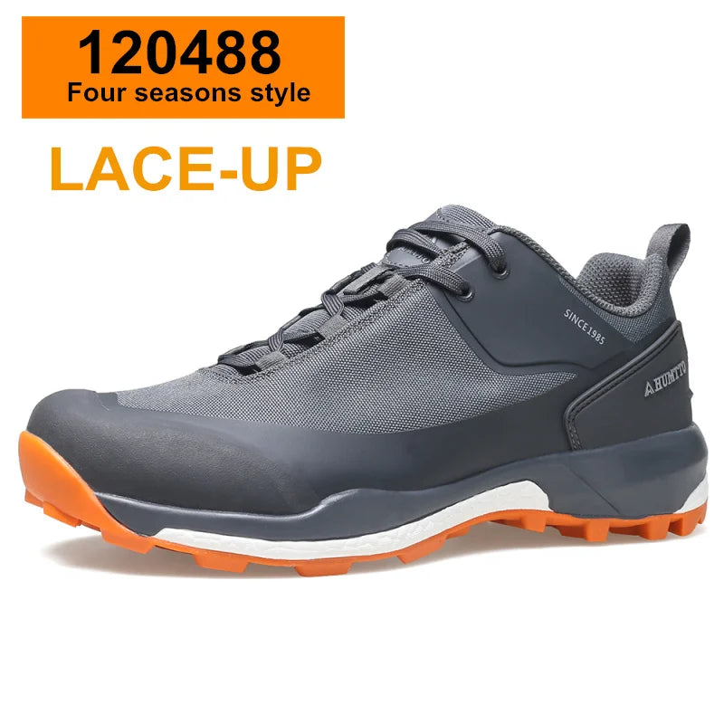 HUMTTO Waterproof Hiking Shoes Mountain Trekking Boots Black Camping Sneakers for Men Safety Climbing Sport Tactical Mens Shoes