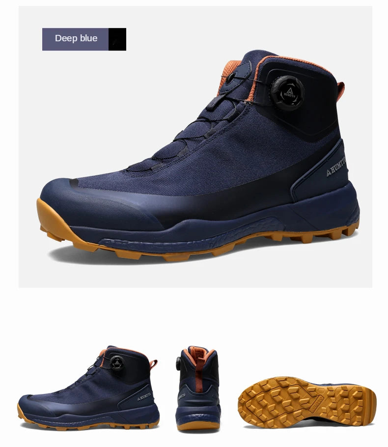 HUMTTO Waterproof Hiking Shoes Mountain Trekking Boots Black Camping Sneakers for Men Safety Climbing Sport Tactical Mens Shoes