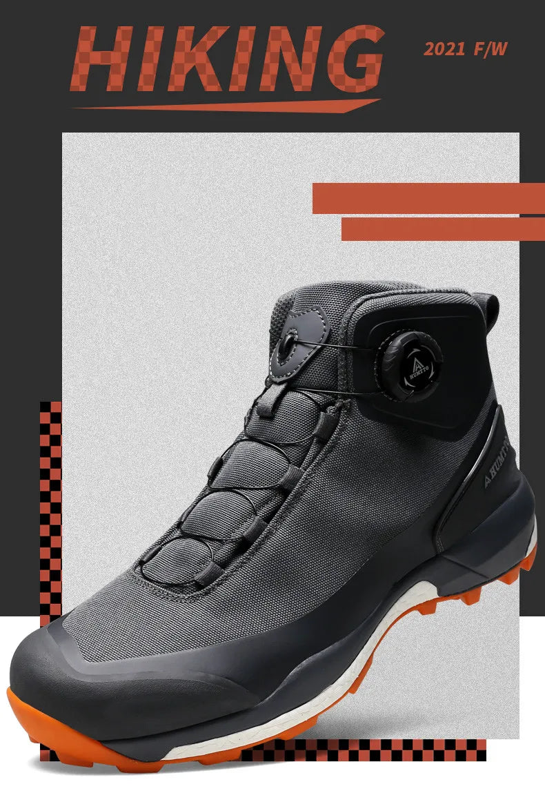 HUMTTO Waterproof Hiking Shoes Mountain Trekking Boots Black Camping Sneakers for Men Safety Climbing Sport Tactical Mens Shoes