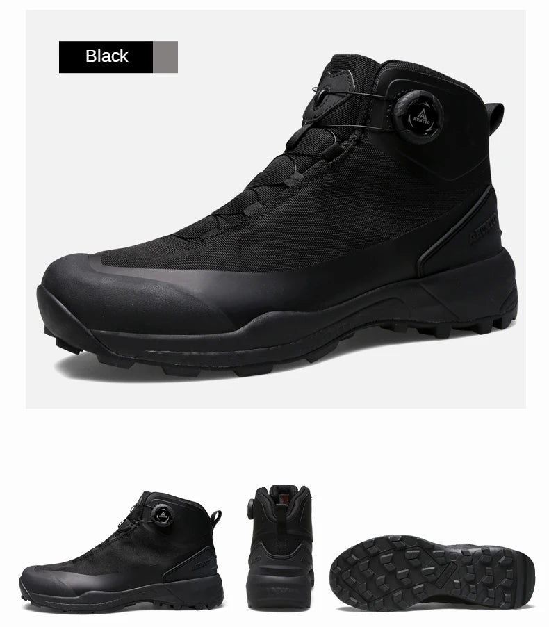 HUMTTO Waterproof Hiking Shoes Mountain Trekking Boots Black Camping Sneakers for Men Safety Climbing Sport Tactical Mens Shoes