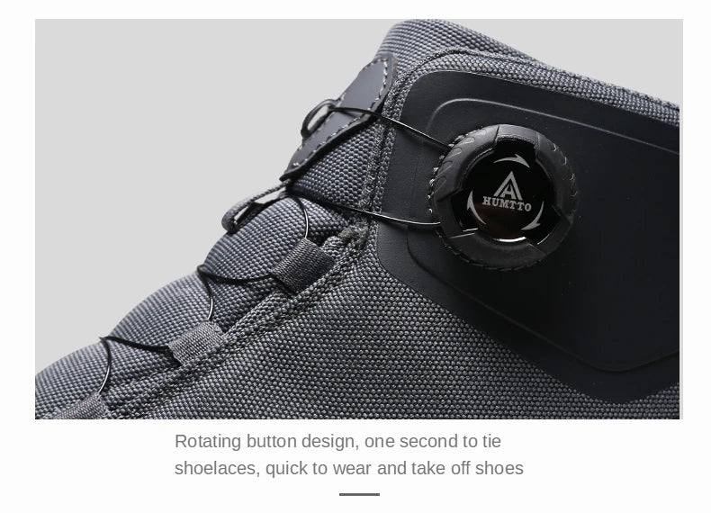 HUMTTO Waterproof Hiking Shoes Mountain Trekking Boots Black Camping Sneakers for Men Safety Climbing Sport Tactical Mens Shoes