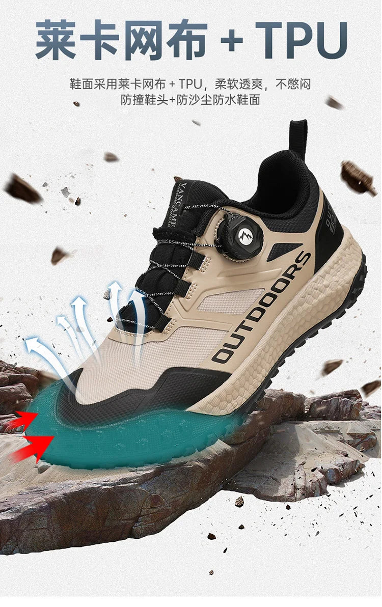 Brand Men’s Hiking Shoes Waterproof Non-slip Sneakers Lightweight Wear-Resistant Climbing Trekking Sneakers  Male Walking Shoes
