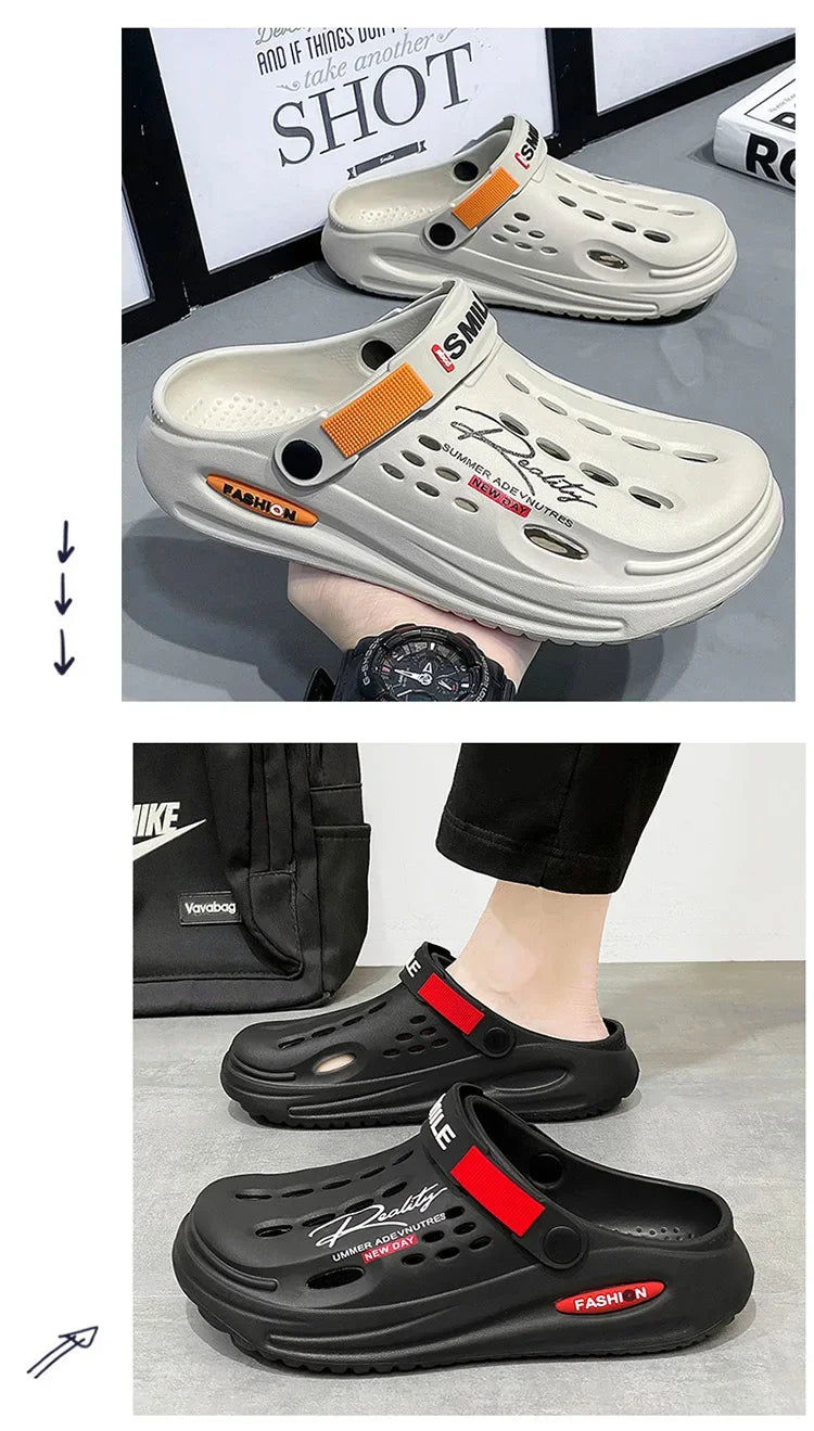Classic Clog Men Casual Sandals Unisex Closed-Toe Slip-Ons Outdoor Men's Breathable Beach Shoes Slippers