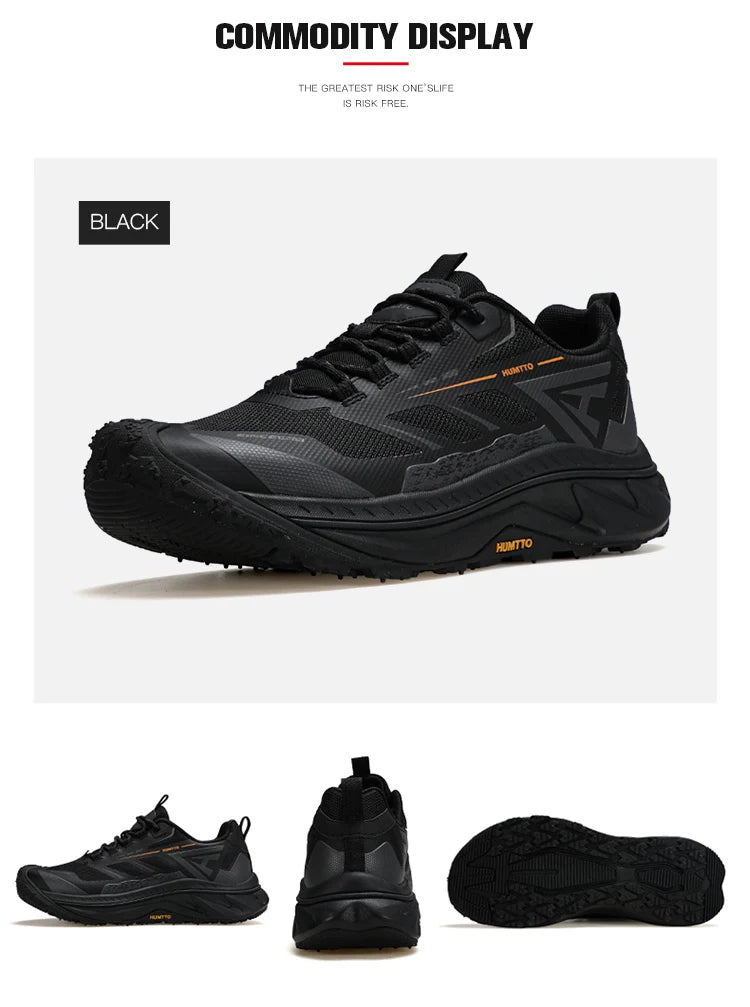 HUMTTO Sports Trail Running Shoes for Men Designer Tenis Man Casual Sneaker Breathable Lightweight Outdoor Black Men's Sneakers