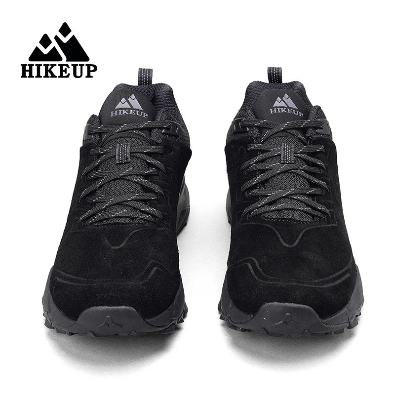 HIKEUP Latest Men's Hiking Shoes Wear-resistant Non-slip Outdoor Sneaker Rock Climbing Trekking Hunting Men Sports Suede Leather