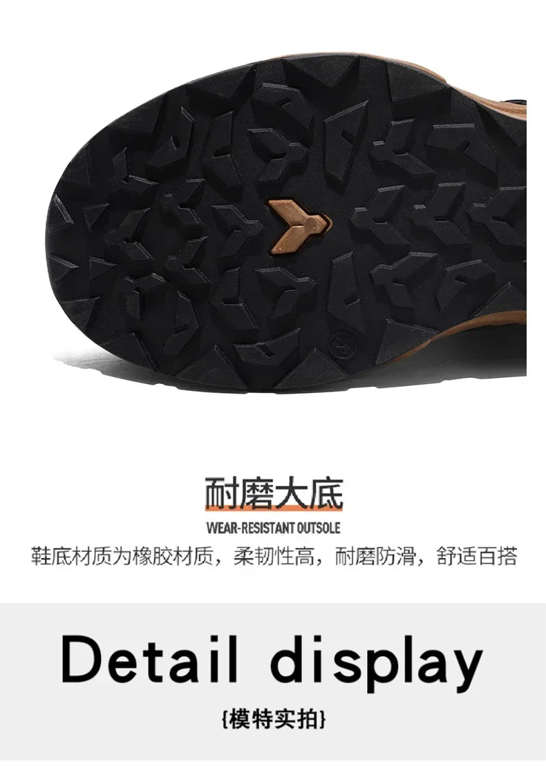 2025 New Mens Shoes Autumn Breathable Button Rotating Mesh Sports Outdoor Sports Leisure Running Hiking Shoes