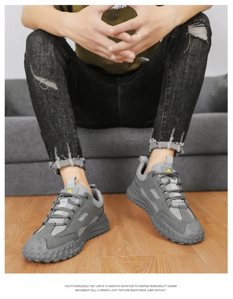 Oulylan Non-slip Wear-resistant Sneakers Travel Walking Shoes Men's Outdoor Hiking Shoes Comfortable Breathable Casual Shoes