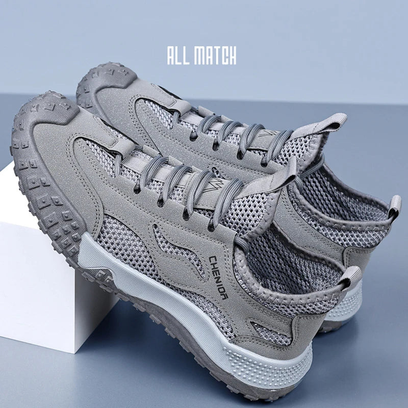 Oulylan Summer Breathable Hollow Wading Shoes Mesh Men Outdoor Hiking Climbing Shoes Sport Non-Slip Sneaker 39-44 Size