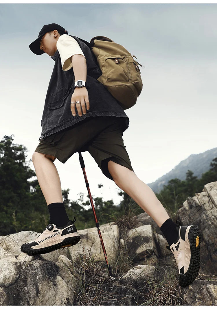 Brand Men’s Hiking Shoes Waterproof Non-slip Sneakers Lightweight Wear-Resistant Climbing Trekking Sneakers  Male Walking Shoes