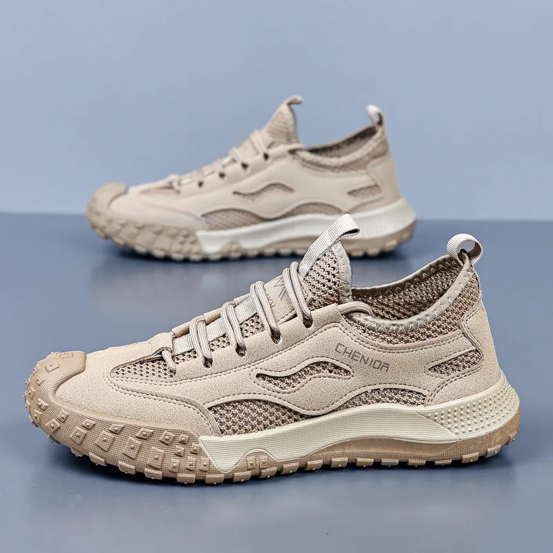 Oulylan Summer Breathable Hollow Wading Shoes Mesh Men Outdoor Hiking Climbing Shoes Sport Non-Slip Sneaker 39-44 Size