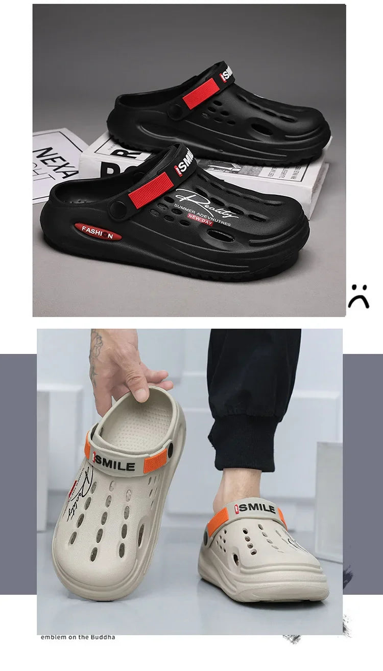 Classic Clog Men Casual Sandals Unisex Closed-Toe Slip-Ons Outdoor Men's Breathable Beach Shoes Slippers