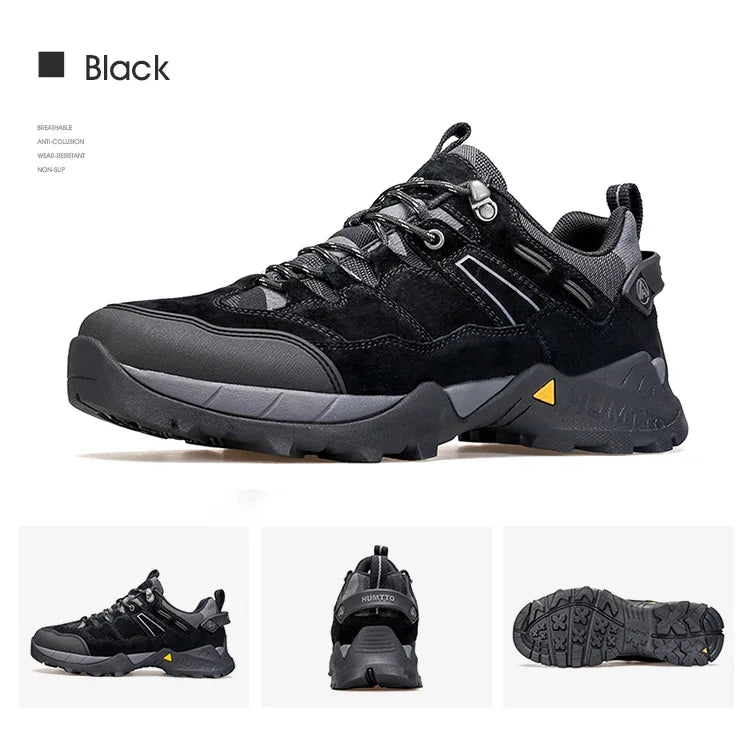 HUMTTO Non-slip Hiking Shoes for Men Genuine Leather Winter Men's Sports Shoes Outdoor Safety Sneakers Breathable Trekking Boots