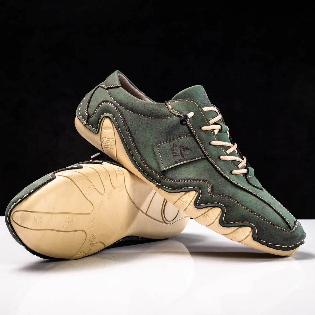 New Men's Flat Casual Shoes Handmade PU Leather Comfortable Loafers Outdoor Men Shoes Breathable Men Moccasins Men's Sneakers