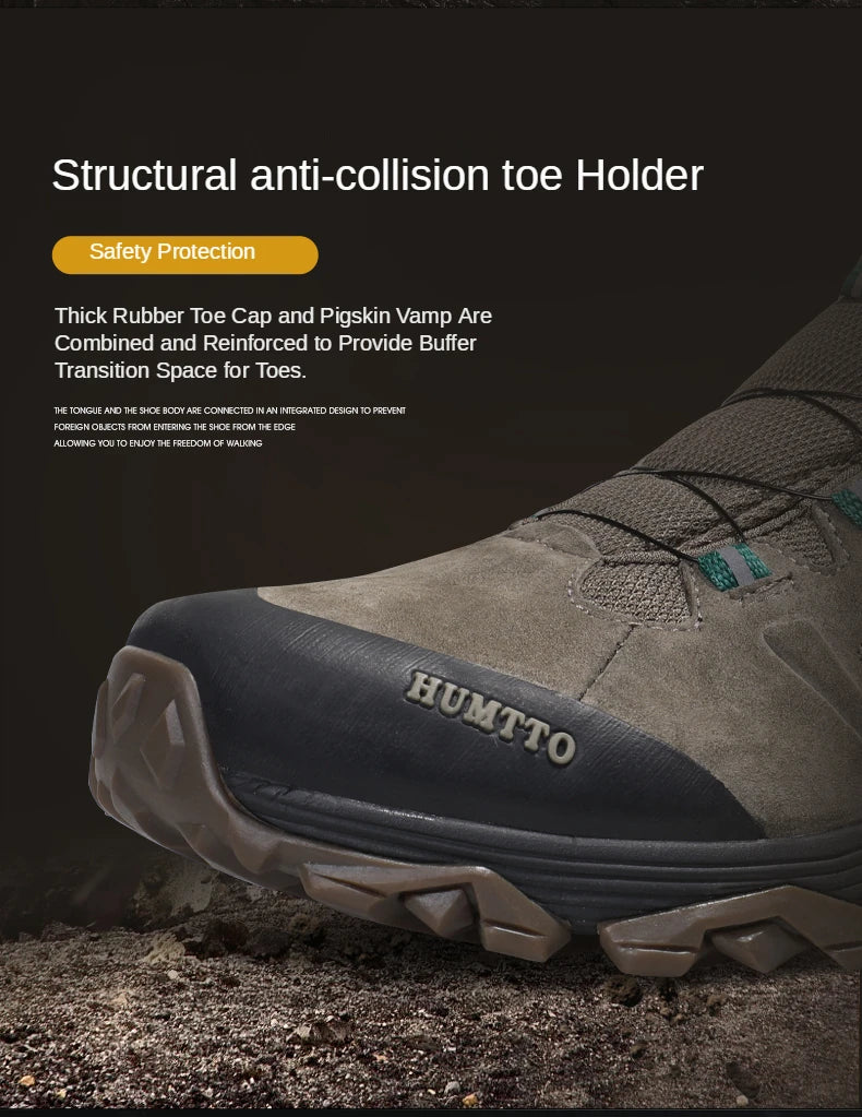HUMTTO Waterproof Hiking Shoes Leather Outdoor Sneakers for Men Trekking Boots Male Camping Hunting Mens Tactical Ankle Boots