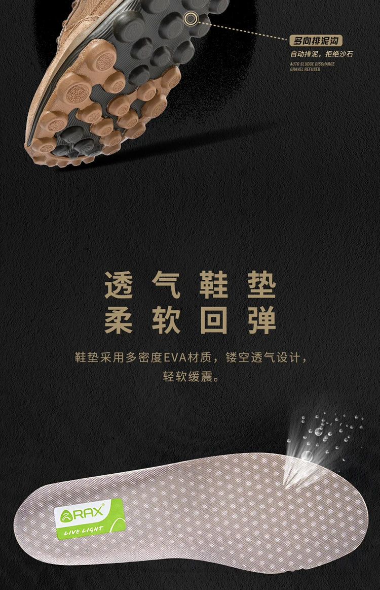 Rax  Men Hiking Shoes  Breathable Outdoor Sports Sneakers for Men Lightweight Mountain Climbing Trekking Shoes Lightweight Shoes