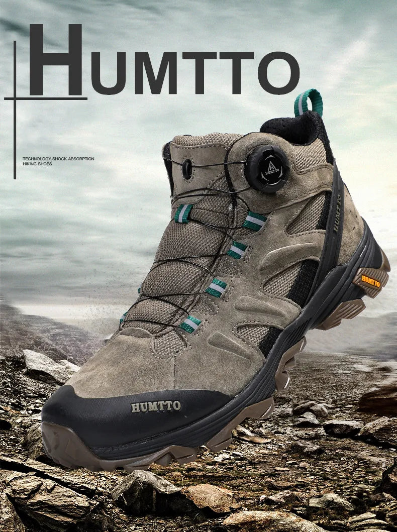 HUMTTO Waterproof Hiking Shoes Leather Outdoor Sneakers for Men Trekking Boots Male Camping Hunting Mens Tactical Ankle Boots