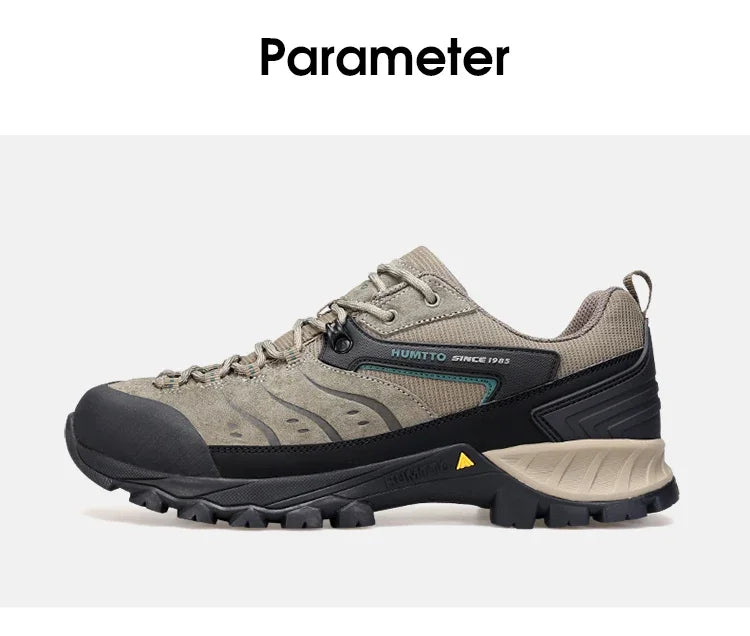 HUMTTO Non-slip Hiking Shoes for Men Genuine Leather Winter Men's Sports Shoes Outdoor Safety Sneakers Breathable Trekking Boots