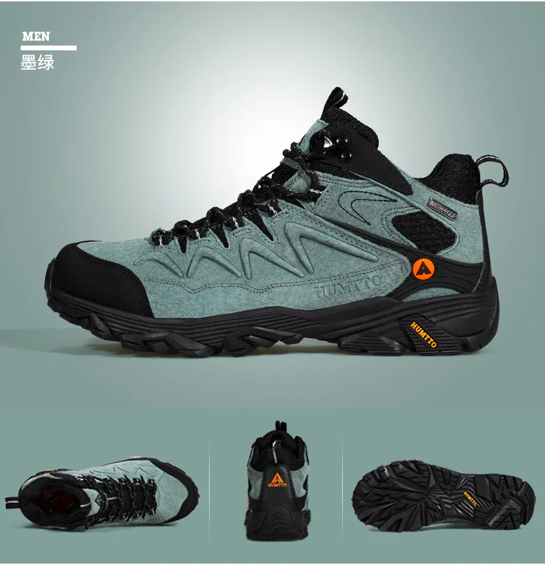 HUMTTO Waterproof Hiking Shoes Leather Outdoor Sneakers for Men Trekking Boots Male Camping Hunting Mens Tactical Ankle Boots