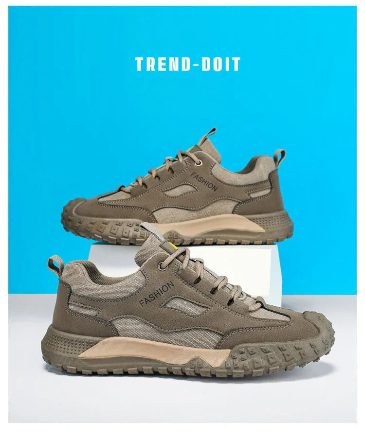 Oulylan Non-slip Wear-resistant Sneakers Travel Walking Shoes Men's Outdoor Hiking Shoes Comfortable Breathable Casual Shoes