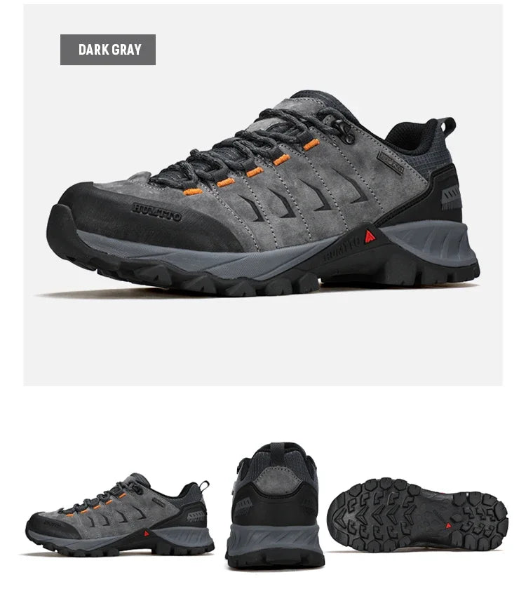 HUMTTO Non-slip Hiking Shoes for Men Genuine Leather Winter Men's Sports Shoes Outdoor Safety Sneakers Breathable Trekking Boots