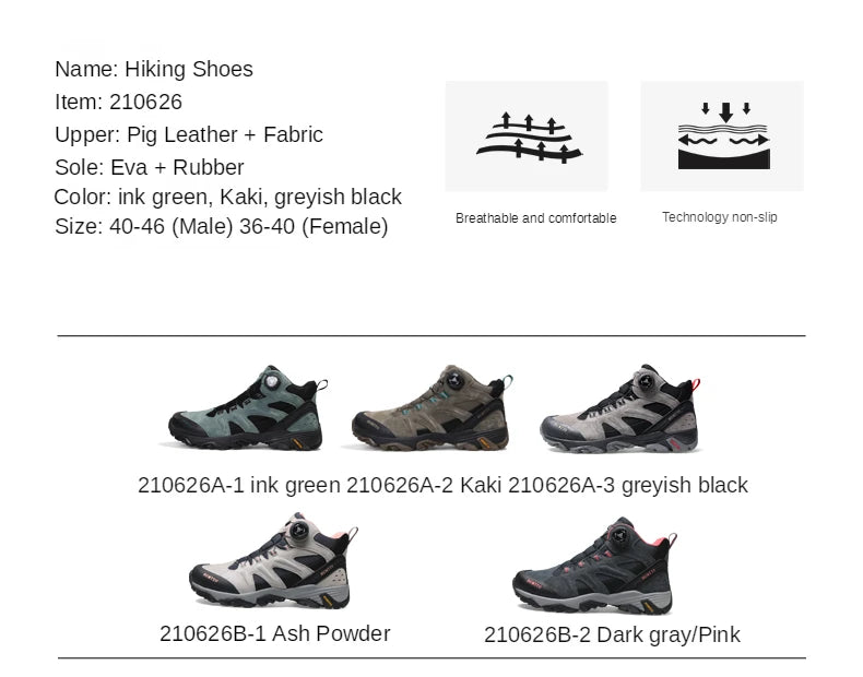 HUMTTO Waterproof Hiking Shoes Leather Outdoor Sneakers for Men Trekking Boots Male Camping Hunting Mens Tactical Ankle Boots