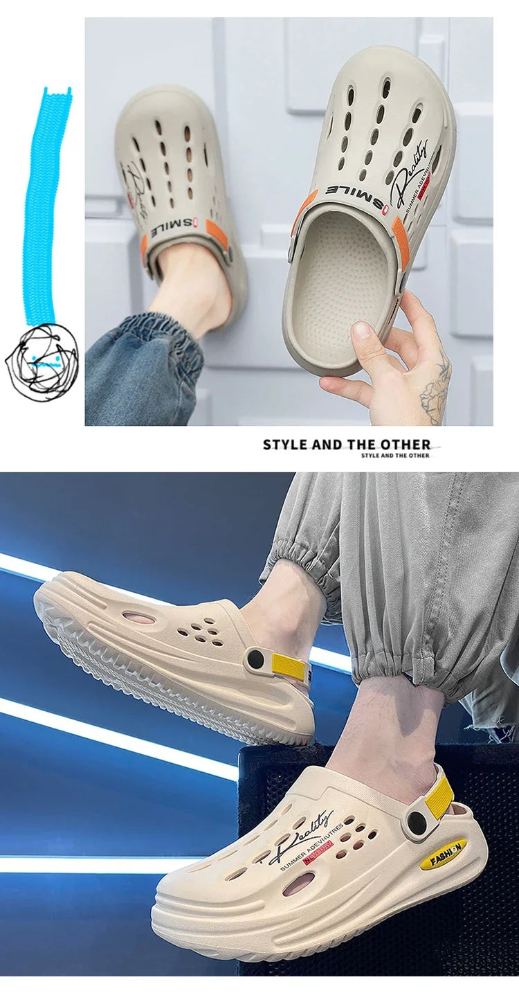 Classic Clog Men Casual Sandals Unisex Closed-Toe Slip-Ons Outdoor Men's Breathable Beach Shoes Slippers