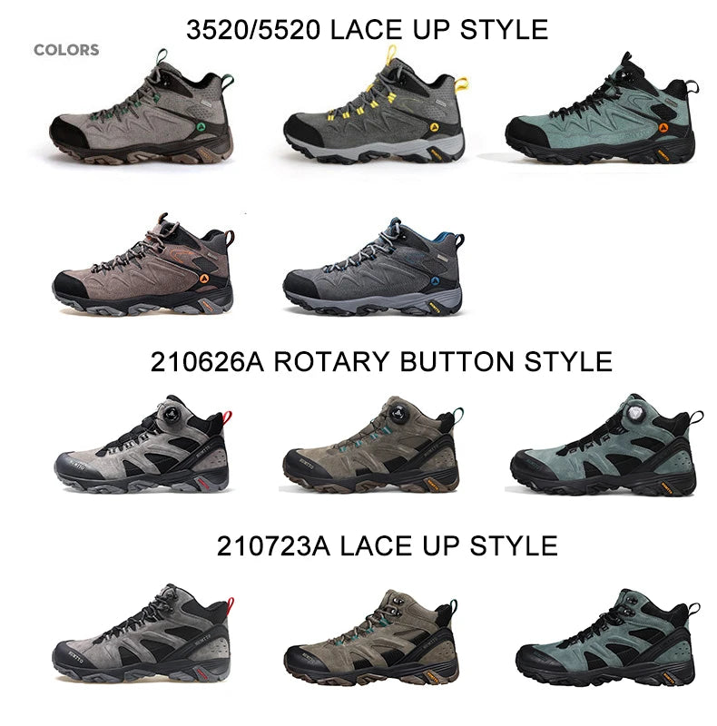 HUMTTO Waterproof Hiking Shoes Leather Outdoor Sneakers for Men Trekking Boots Male Camping Hunting Mens Tactical Ankle Boots