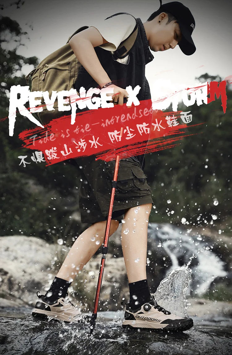 Brand Men’s Hiking Shoes Waterproof Non-slip Sneakers Lightweight Wear-Resistant Climbing Trekking Sneakers  Male Walking Shoes