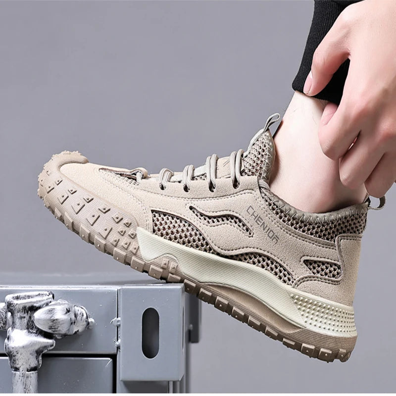 Oulylan Summer Breathable Hollow Wading Shoes Mesh Men Outdoor Hiking Climbing Shoes Sport Non-Slip Sneaker 39-44 Size