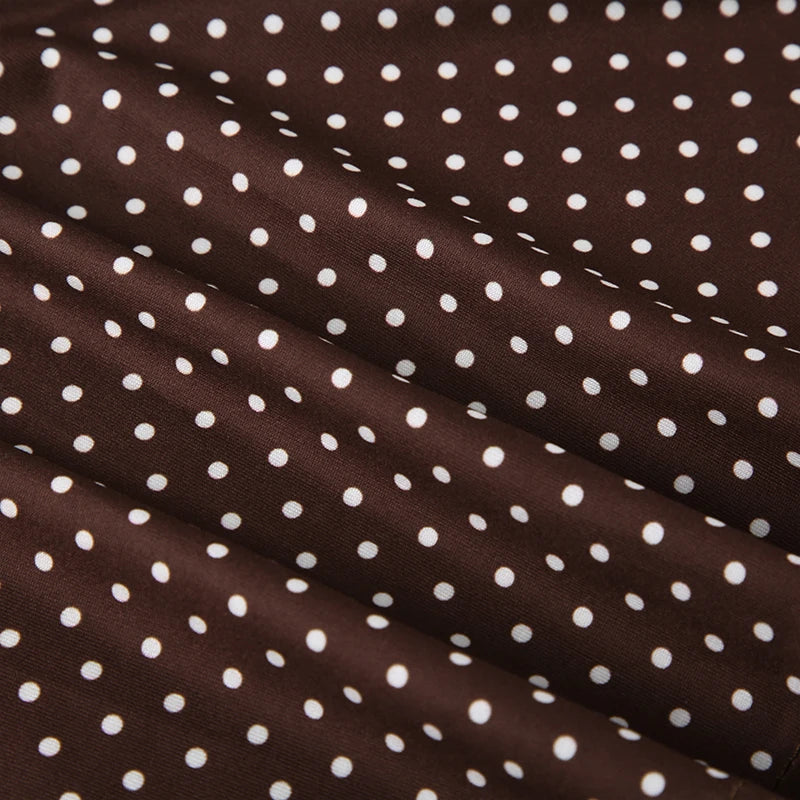 Sleeveless Short Dot Print Women Dresses Slim Fit Elegant Simple Office Lady Trendy Clothes