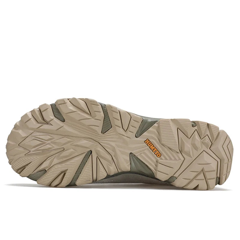 HUMTTO Genuine Leather Men's Sports Shoes Non-slip Hiking Shoes Winter Outdoor Safety Sneakers Breathable Trekking Boots for Men