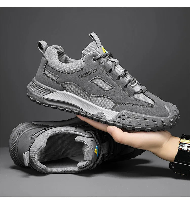 Oulylan Non-slip Wear-resistant Sneakers Travel Walking Shoes Men's Outdoor Hiking Shoes Comfortable Breathable Casual Shoes