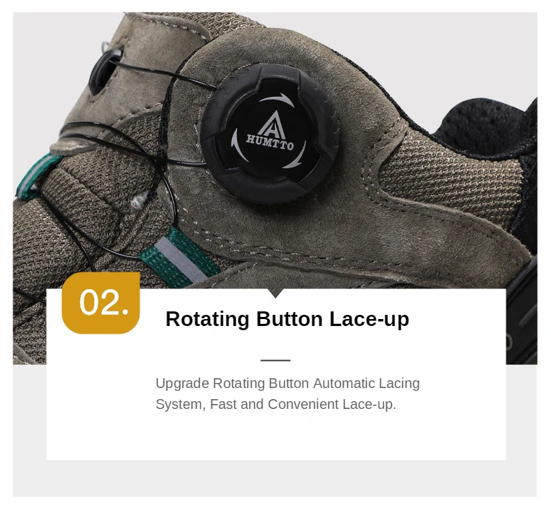 HUMTTO Waterproof Hiking Shoes Leather Outdoor Sneakers for Men Trekking Boots Male Camping Hunting Mens Tactical Ankle Boots