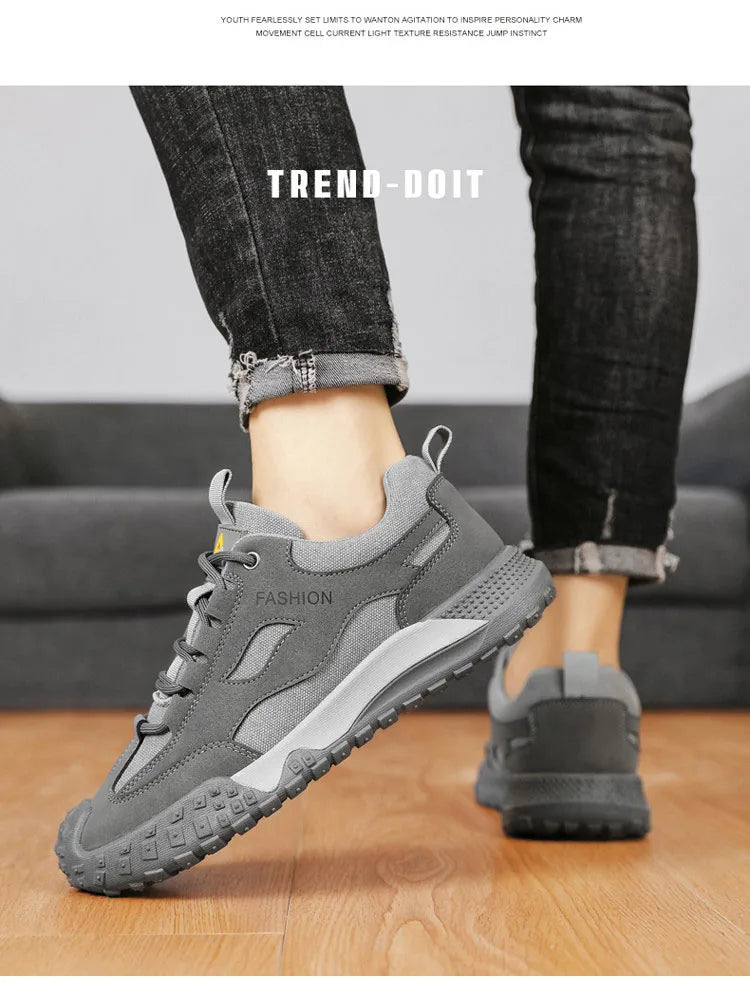 Oulylan Non-slip Wear-resistant Sneakers Travel Walking Shoes Men's Outdoor Hiking Shoes Comfortable Breathable Casual Shoes