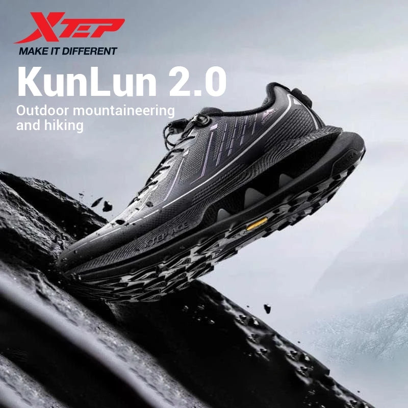 Xtep Kunlun 2.0 Men's Hiking shoes 2025 Spring Non-slip Wear-resistant Wrapping Shock-absorbing Outdoor Sport Shoes 975119170009