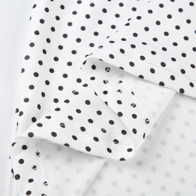 Sleeveless Short Dot Print Women Dresses Slim Fit Elegant Simple Office Lady Trendy Clothes