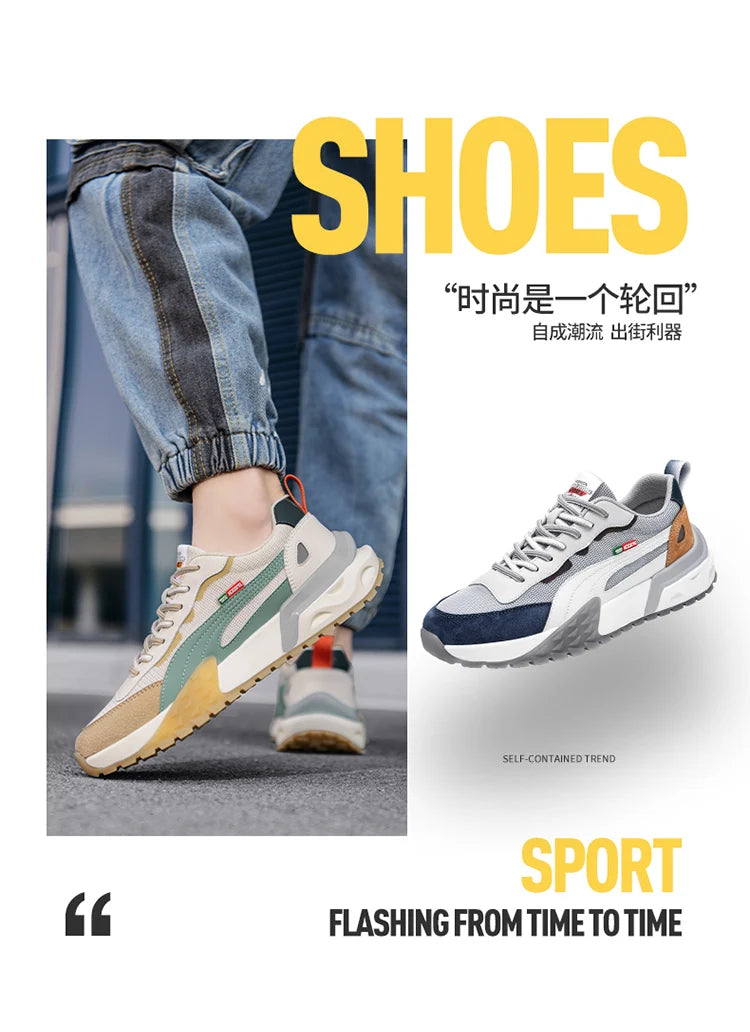 Men's Running Shoes Mesh Breathable Casual Shoes  Fashion Chunky Sneakers Men Outdoor Sports Tennis Shoes