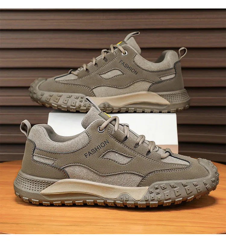 Oulylan Non-slip Wear-resistant Sneakers Travel Walking Shoes Men's Outdoor Hiking Shoes Comfortable Breathable Casual Shoes