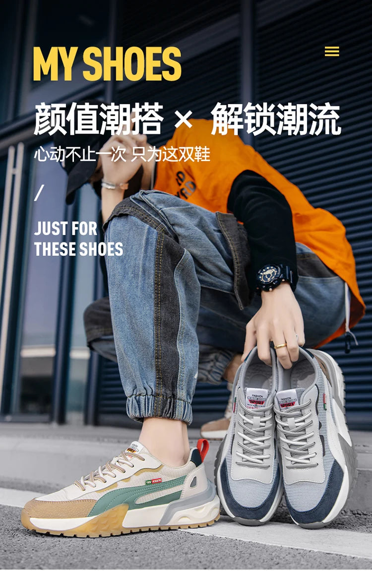 Men's Running Shoes Mesh Breathable Casual Shoes  Fashion Chunky Sneakers Men Outdoor Sports Tennis Shoes