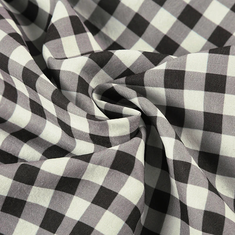 Fashion Simple Plaid Elegant Causal Women Dresses Trendy Chic Button Slim Fit Mini Frock