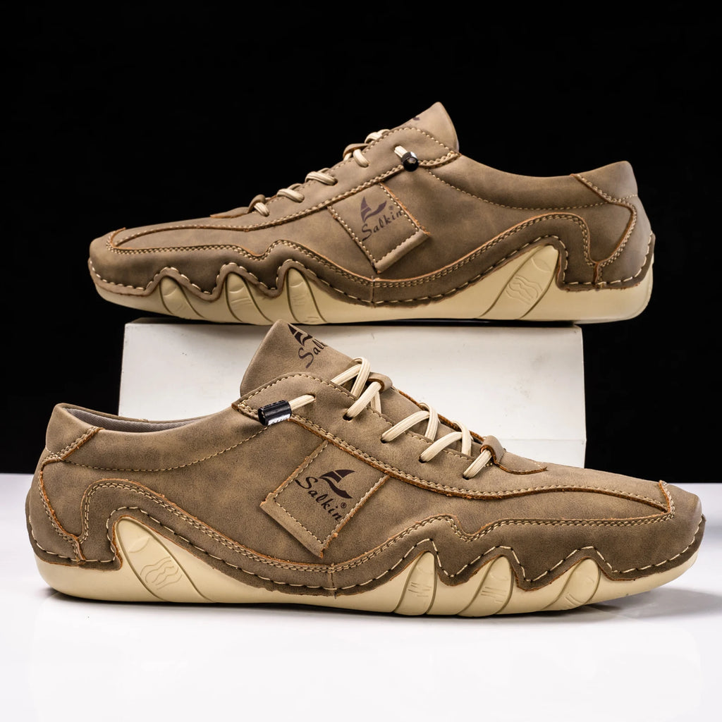 New Men's Flat Casual Shoes Handmade PU Leather Comfortable Loafers Outdoor Men Shoes Breathable Men Moccasins Men's Sneakers