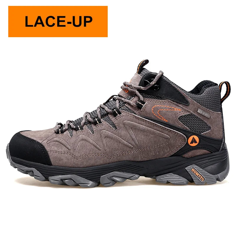 HUMTTO Waterproof Hiking Shoes Leather Outdoor Sneakers for Men Trekking Boots Male Camping Hunting Mens Tactical Ankle Boots