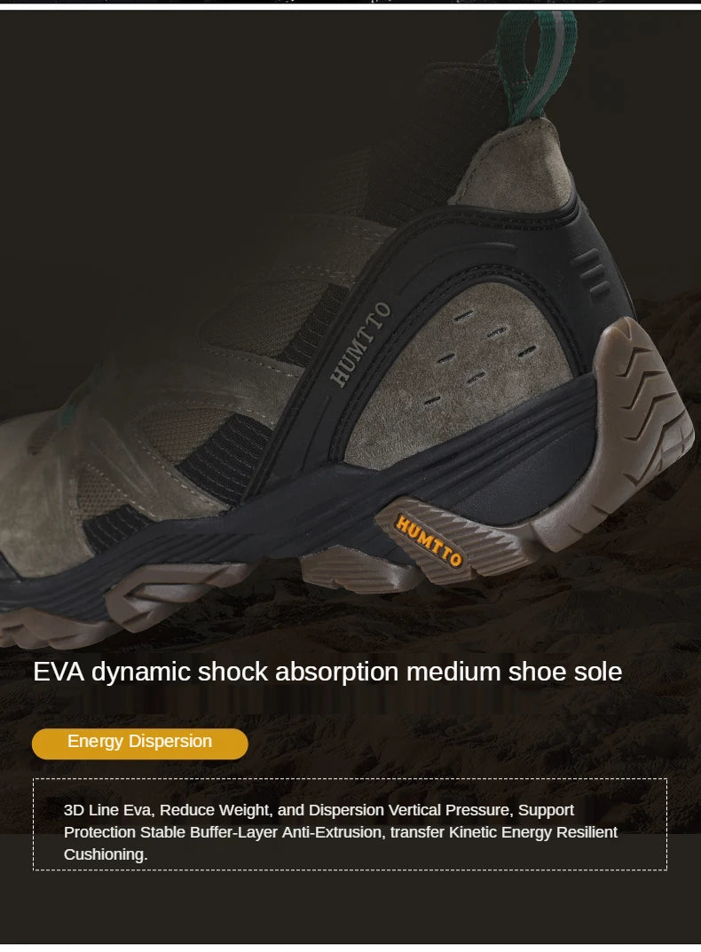 HUMTTO Waterproof Hiking Shoes Leather Outdoor Sneakers for Men Trekking Boots Male Camping Hunting Mens Tactical Ankle Boots