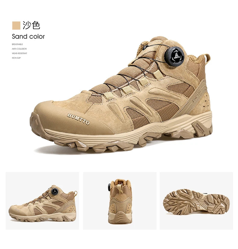 HUMTTO Waterproof Hiking Shoes Leather Outdoor Sneakers for Men Trekking Boots Male Camping Hunting Mens Tactical Ankle Boots
